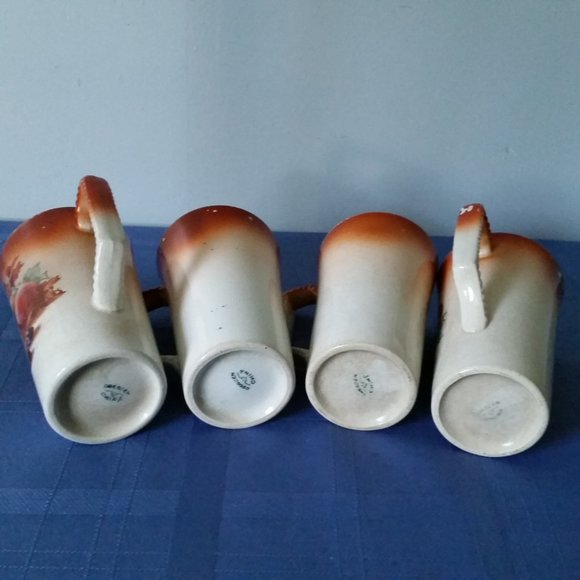 Antique Dresden China Porcelain Mugs Set of 4 Dresden China - Picture 12 of 15